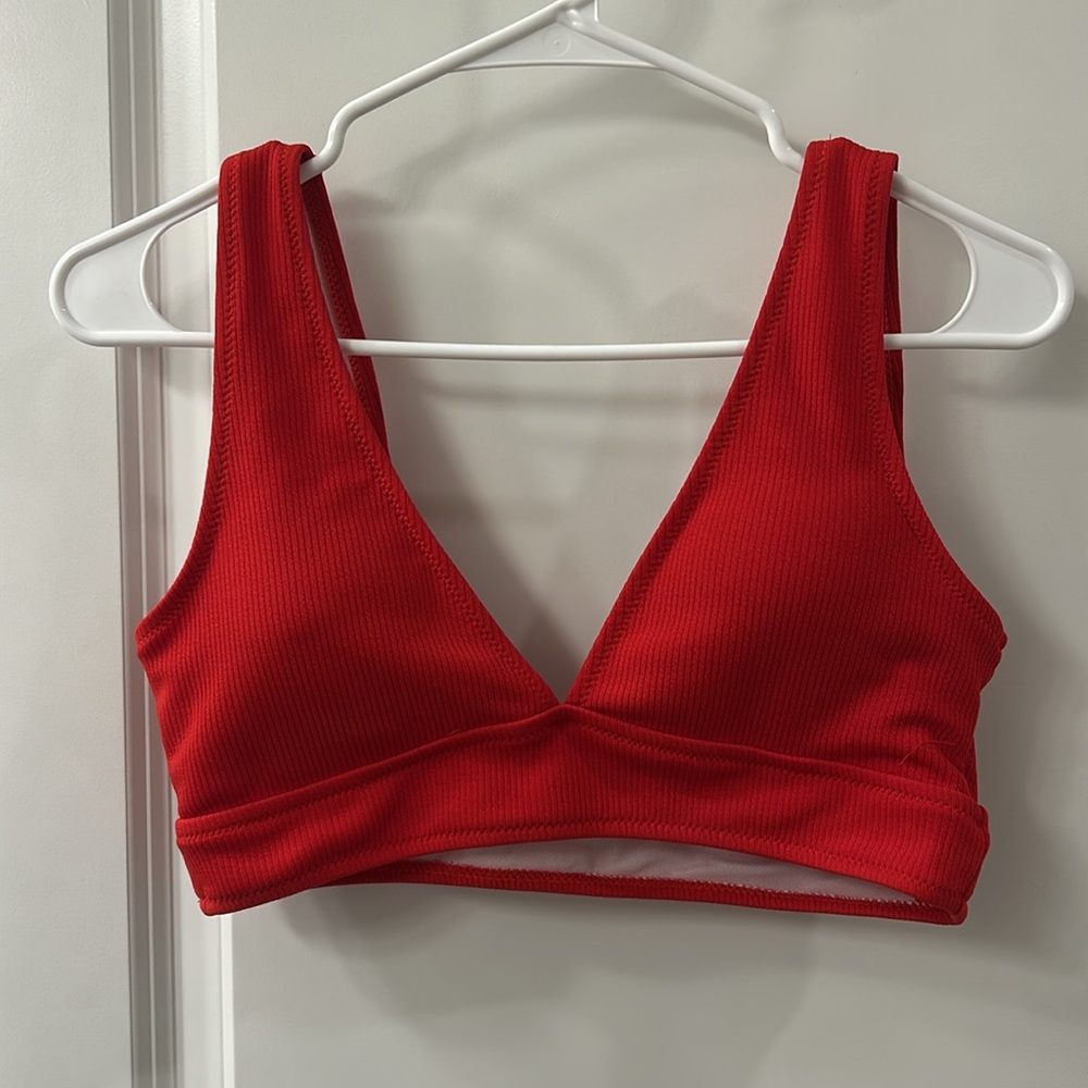 Women’s Red Ribbed Bikini Set (Large) - Picture 2 of 7